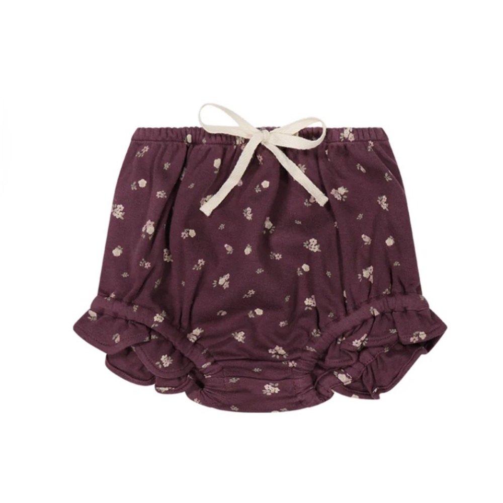 Jamie Kay Organic Cotton Frill Bloomer in Irina Fig (6-12mo)